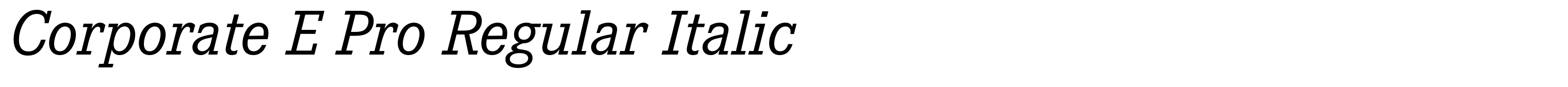 Corporate E Pro Regular Italic